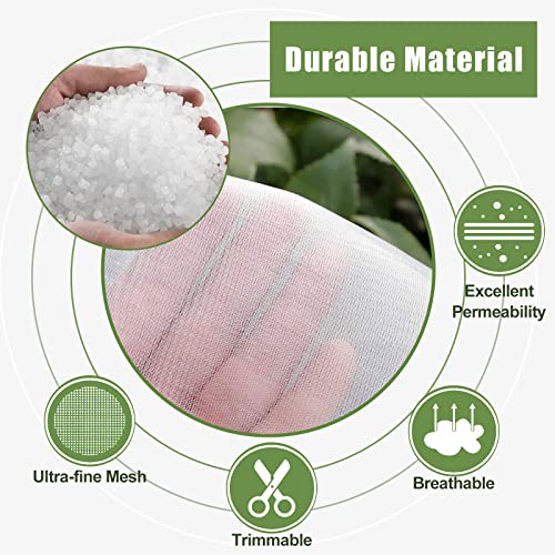 Garden Mesh Netting, Normal Plant Net Row Cover, Ultra Fine Mesh Protect Vegetable Plants Fruits Flowers Crops Greenhouse, Bird Mosquito Insect Bug Barrier Screen Mesh Netting (White, 8Ft x 24Ft)