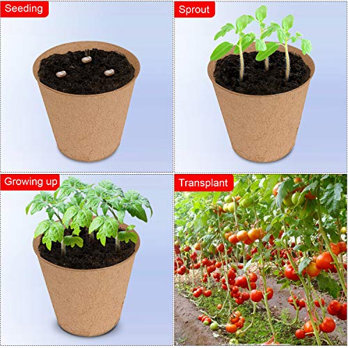 ANGTUO 102 Pcs Peat Pots for Seedlings 3.14 Inch Seed Starter Pots 100% Eco-Friendly Biodegradable Plants Pots with Drainage Holes and 20 Plant Labels