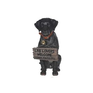 dwk front porch dog outdoor welcome sign decorative statue | cute dog welcome sign for front porch standing | decorative garden statues – black labrador