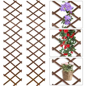 expandable wooden lattice frame – hanging plant trellis frame for wall climbing plants vines – wall art freedom lattice for room decor – small wood fence panel for space separate