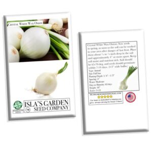 Crystal White Wax Onion Seeds, 500+ Heirloom Seeds Per Packet, (Isla's Garden Seeds), Non GMO Seeds, Botanical Name: Allium cepa