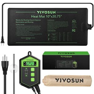 vivosun 10″x20.75″ seedling heat mat and digital thermostat combo set met standard