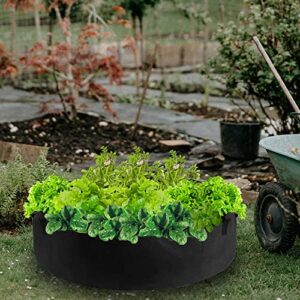 Planter Garden Bed Bag,Round Fabric Flower Raised Bed Garden Grow Bags Fabric Pots Breathable Planting Container for Herb Flower Vegetable Plants (100Gallon-47x47x11.81inch)