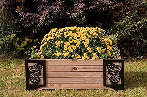 Raised Garden Bed Decorative Corner Bracket Connectors for Flower Beds, Vegetable Garden or Planter Box - Set of 4 for 8" to 12" Beds