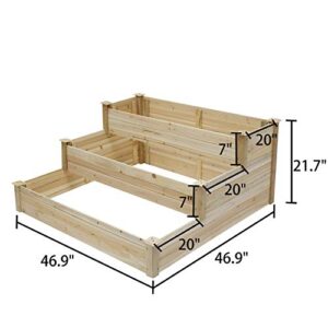 KINTNESS 3 Tier Raised Garden Bed Cedar Elevated Garden Bed Kit for Growing Vegetables Flowers Herb Box Outdoor Indoor …