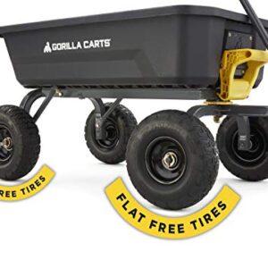 Gorilla Carts 4GCG-NF 4 Cu. Ft. Poly Garden Dump Cart with No-Flat Tires, Black (Amazon Exclusive)