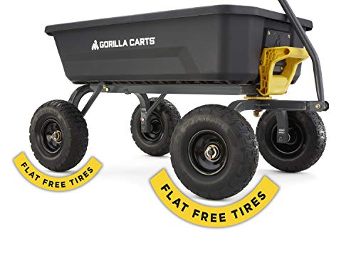 Gorilla Carts 4GCG-NF 4 Cu. Ft. Poly Garden Dump Cart with No-Flat Tires, Black (Amazon Exclusive)