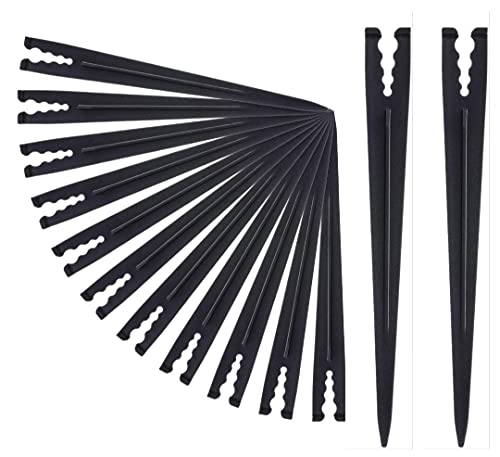 100 Pieces Irrigation Drip Support Stakes for 1/4 Inch Pipe Universal Drip Tubing Hold Stakes Plastic Drip Hose Stakes for Irrigation, Greenhouse, Garden, Christmas Light Yard Stakes