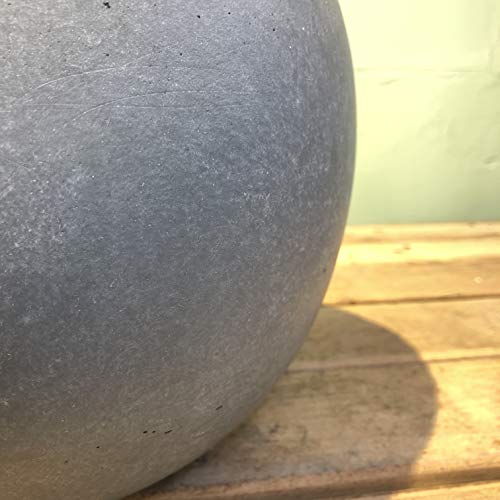 Kante 12" D Lightweight Concrete Outdoor Round Bowl Planter, Outdoor/Indoor Large Planters Pots with Drainage Hole for Garden Patio Balcony Deck Living Room, Slate Gray