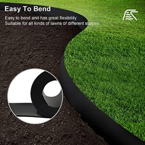 Doniks 12 Gauge 60 Feet Grass Weed Barrier Landscape Edging 10 inch Depth Flexible Border Roll Lawn Landscape Garden Edging for Backyard Driveway Path Sidewalk