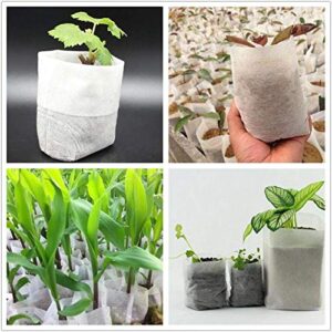 200pcs Nursery Bags Plant,Biodegradable Non-Woven Plant Grow Bags Fabric Seedling Pots Bags Plants Home Garden Supply (5.5x6.2)