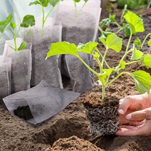 200pcs Nursery Bags Plant,Biodegradable Non-Woven Plant Grow Bags Fabric Seedling Pots Bags Plants Home Garden Supply (5.5x6.2)