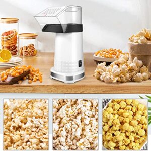 2 Minutes Fast Making Hot Air Popcorn Popper with Measuring Cup1200w Etl Certified, Mini Popcorn Machine BPA Free, No Oil, Diy Flavors, 98% Super High Explosion Rate Air Popper Popcorn Maker for Home, Family Christmas Gifts