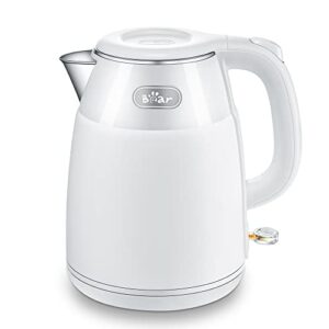 bear electric kettle, 1.5l rapid-boil water boiler, stainless steel 304 inside, 1500w tea kettle with auto shut off & boil dry protection, electric water kettle great for tea and coffee