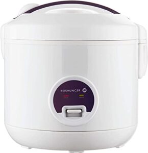 reishunger rice cooker & steamer with keep-warm function – 5 cups uncooked rice – ceramic coating incl. steamer insert – for 1-6 people