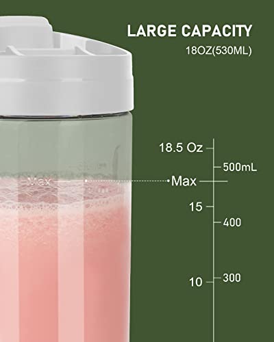 COKUNST Portable Blender for Shakes and Smoothies, 18 Oz Type-C USB Rechargeable Personal Blender, Powerful Mini Juice Blender with 6 Blades Ice Tray and Cleaning Brush for Travel Sports Kitchen