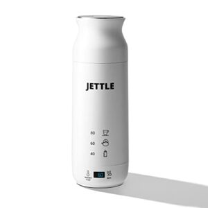 jettle electric kettle – travel portable heater for coffee, tea, milk, soup – stainless steel travel water boiler tea pot with temperature control, led, automatic power off – 450ml, kitchen appliance