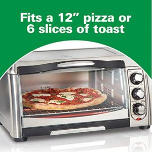 Hamilton Beach Air Fryer Countertop Toaster Oven with Large Capacity, Fits 6 Slices or 12” Pizza, 4 Cooking Functions for Convection, Bake, Broil, Easy Access, Sure-Crisp, Stainless Steel (31323)