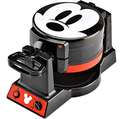 Disney Mickey Mouse MIC-62 Double Flip Waffle Maker, Black, Red