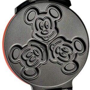 Disney Mickey Mouse MIC-62 Double Flip Waffle Maker, Black, Red