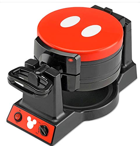 Disney Mickey Mouse MIC-62 Double Flip Waffle Maker, Black, Red