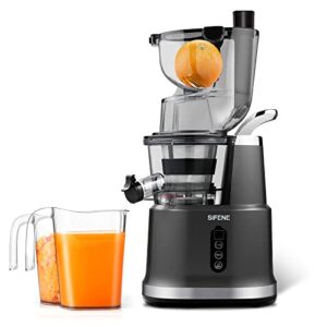 sifene vertical cold press juicer, slow masticating juicer machine, juice maker extractor with 3.2″ big mouth for whole fruits and vegetables, easy to clean