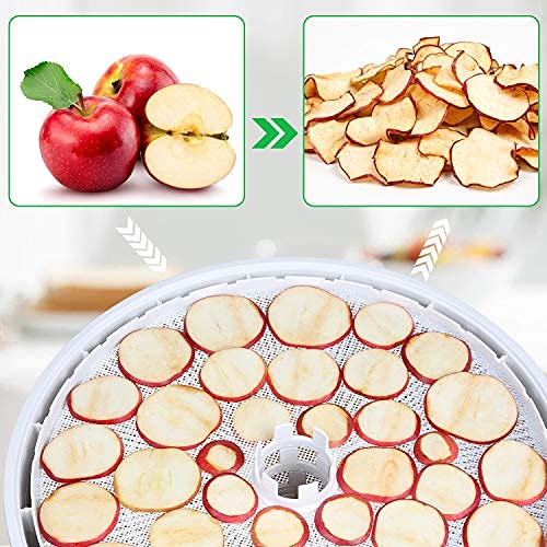 Blulu 8 Pieces Round Silicone Dehydrator Sheets, Non-stick Fruit Dehydrator Mats, Reusable Steamer Mat Mesh Sheet for Fruit Dryer