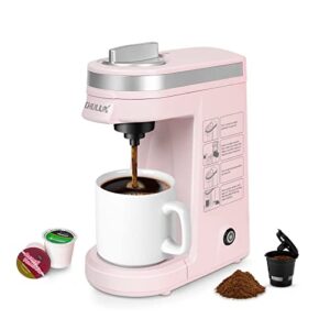 chulux single serve coffee maker,one button operation with auto shut-off for coffee and tea with 5 to 12 ounce,pink