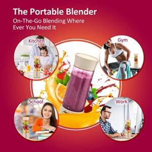 Portable Blender for Shakes and Smoothies, USB Rechargeable Personal Blender, Mini Blender with a 17.6oz Capacity, Strong Stainless-Steel Blades, and Powerful Motor, For Travel, Camping, Gym (Milk)