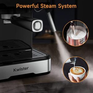 Kwister Espresso Machine 15 Bar, Espresso and Cappuccino Machine with Milk Frother, Espresso Maker with Steamer, Digital Touch Screen Coffee Machine with 50 oz Water Tank