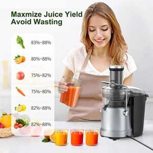 Acezoe Juicer Machines 1300W Juicer Vegetable and Fruit, Power Juicers Extractor with 3" Feed Chute, Centrifugal Juicer with High Juice Yield, Easy to Clean&BPA-Free, Dishwasher Safe, Brush Included