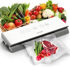 vacuum sealer, voriah vacuum sealer machine with automatic air sealing system for food storage, sous vide, touch control, safety certified