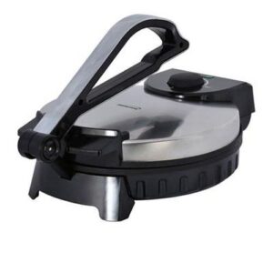 Brentwood Electric Tortilla Maker Non-Stick, 10-inch, Brushed Stainless Steel/Black