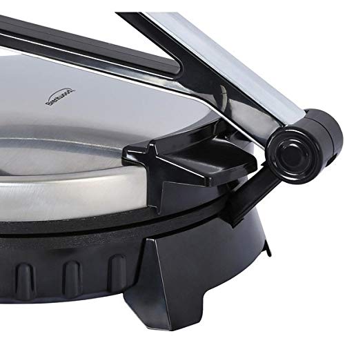 Brentwood Electric Tortilla Maker Non-Stick, 10-inch, Brushed Stainless Steel/Black