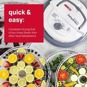 NESCO FD-75A Snackmaster Pro Food Dehydrator, For Snacks, Fruit, Beef Jerky, Gray