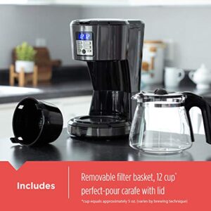 BLACK+DECKER 12-Cup* Coffeemaker, Programmable, Exclusive VORTEX™ Technology, Premium Black Stainless Steel Finish