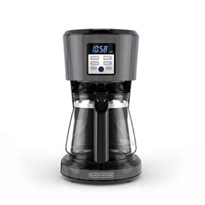 BLACK+DECKER 12-Cup* Coffeemaker, Programmable, Exclusive VORTEX™ Technology, Premium Black Stainless Steel Finish