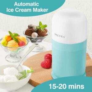 Secura Mini Ice Cream Maker for Gelato, Sorbet, Frozen Yogurt, 0.4QT Automatic Electronic Gelato Maker with Mixing Spoon & Recipe Book, Quick Homemade & Great Gift