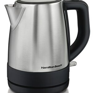 Hamilton Beach Electric Tea Kettle, Water Boiler & Heater, 1 L, Cordless, Auto-Shutoff & Boil-Dry Protection, Stainless Steel (40998)