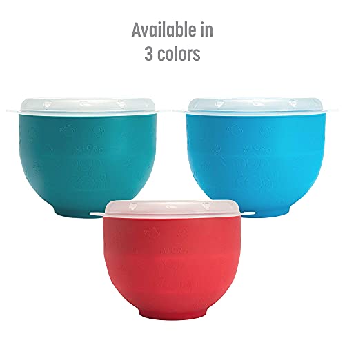 Goodful Silicone Popcorn Popper, Collapsible Hot Air Microwavable Popcorn Maker, Bowl Made without BPA, Teal