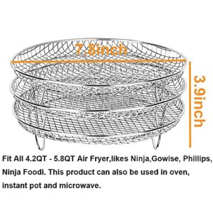 XL Air Fryer Accessories-Air Fryer Three Stackable Racks for Gowise Phillips USA Cozyna Ninjia Airfryer,Air Fryer Rack Stainless Steel Fit all 4.2QT - 5.8QT air fryer,Oven,Pressure Cooker