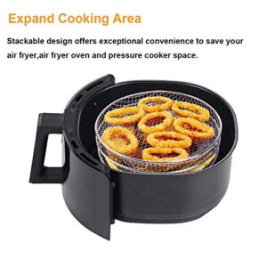 XL Air Fryer Accessories-Air Fryer Three Stackable Racks for Gowise Phillips USA Cozyna Ninjia Airfryer,Air Fryer Rack Stainless Steel Fit all 4.2QT - 5.8QT air fryer,Oven,Pressure Cooker