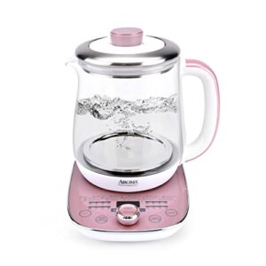 aroma professional awk-701 16-in-1 nutri-water, green, fruit, flower tea, coffee, multi-use kettle, delay timer, 1.5l, pink