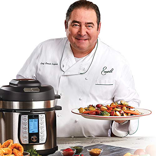 Emeril Everyday 6 QT Pressure Air Fryer, 5 Pc Accessory Pack, Silver