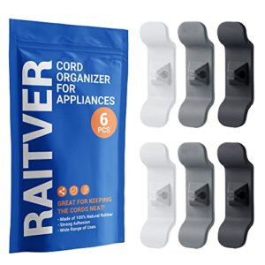 raitver 6 pack stand mixers cord organizer, kitchen appliances cord wrapper, cord winder cord holder for appliances, mixer, blender, toaster, pressure cooker, coffee maker and air fryer