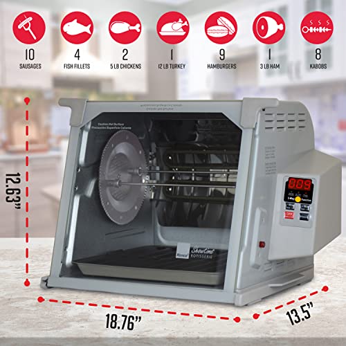 Ronco ST5000PLAT Digital Showtime Rotisserie, Platinum Edition, Cooks Food Perfectly Every Time, 3 Cooking Modes: Roast, Sear, and No Heat Rotation, Stainless Steel