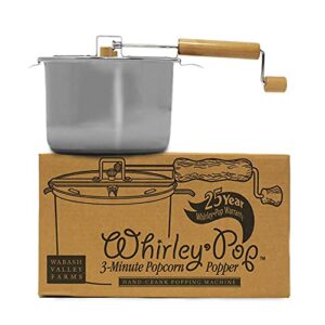whirley-pop popcorn popper – metal gear (stainless steel)