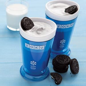 ZOKU Original Slush and Shake Maker, Compact Make and Serve Cup with Freezer Core Creates Single-Serving Smoothies, Slushies and Milkshakes in Minutes, BPA-free, Blue