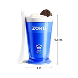 ZOKU Original Slush and Shake Maker, Compact Make and Serve Cup with Freezer Core Creates Single-Serving Smoothies, Slushies and Milkshakes in Minutes, BPA-free, Blue