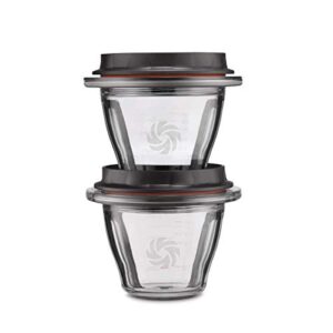 vitamix ascent series blending bowls, two 8 oz. with self-detect, clear – 66192 – (does not include base blade)